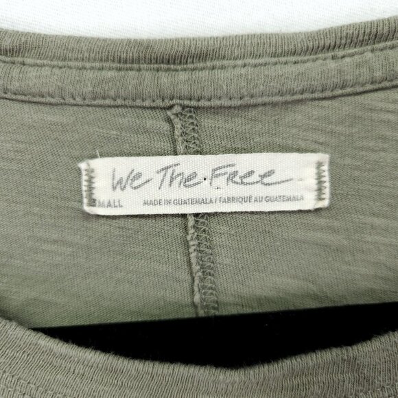Free People Boxy Tee Small You Rock Relaxed Boho Casual Cropped Green - Picture 10 of 13